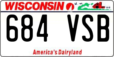 WI license plate 684VSB