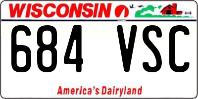 WI license plate 684VSC