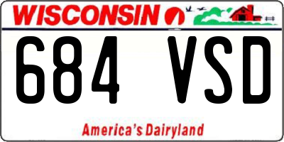 WI license plate 684VSD