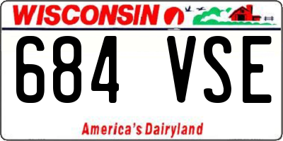 WI license plate 684VSE