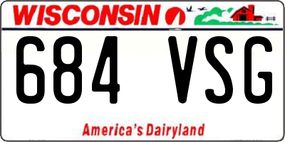 WI license plate 684VSG