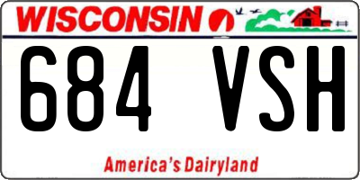 WI license plate 684VSH