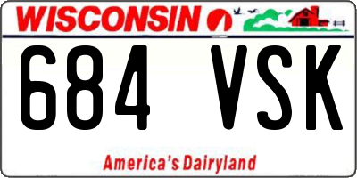 WI license plate 684VSK