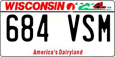 WI license plate 684VSM