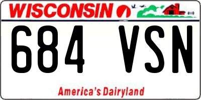 WI license plate 684VSN