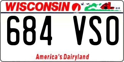 WI license plate 684VSO