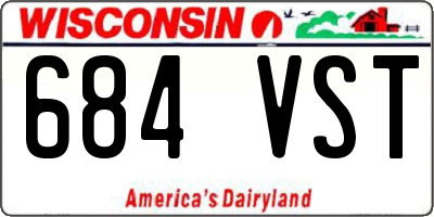 WI license plate 684VST