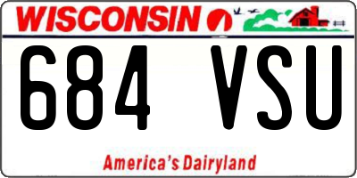 WI license plate 684VSU