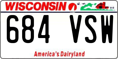 WI license plate 684VSW