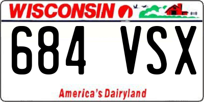 WI license plate 684VSX