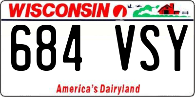 WI license plate 684VSY