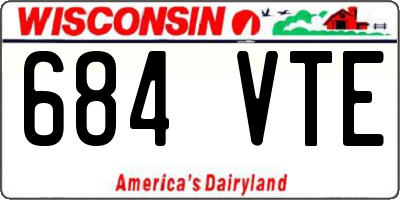 WI license plate 684VTE