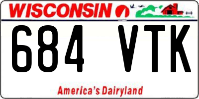 WI license plate 684VTK