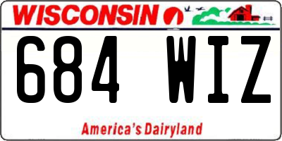 WI license plate 684WIZ