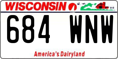 WI license plate 684WNW