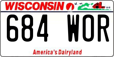 WI license plate 684WOR