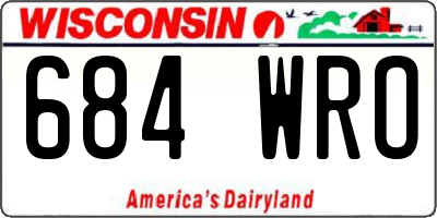 WI license plate 684WRO