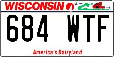 WI license plate 684WTF