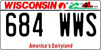 WI license plate 684WWS