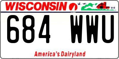 WI license plate 684WWU