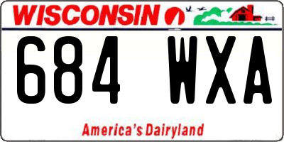 WI license plate 684WXA