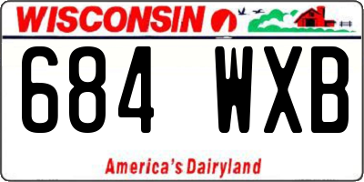 WI license plate 684WXB