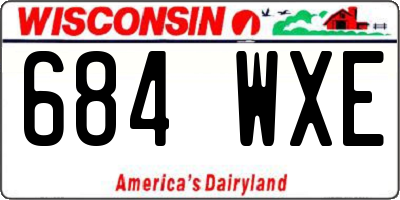 WI license plate 684WXE