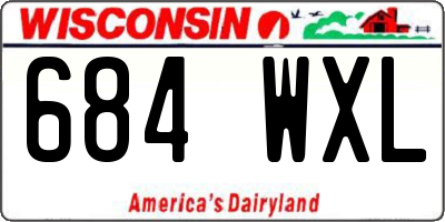 WI license plate 684WXL
