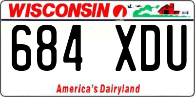 WI license plate 684XDU