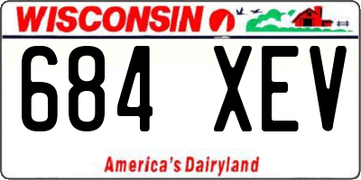 WI license plate 684XEV