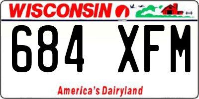 WI license plate 684XFM