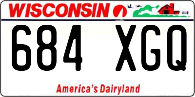 WI license plate 684XGQ