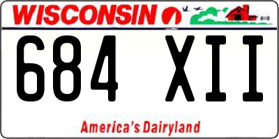WI license plate 684XII