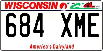 WI license plate 684XME