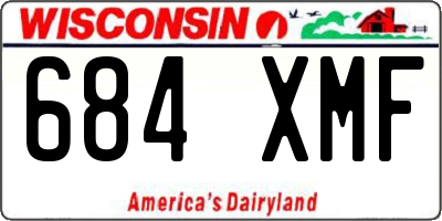WI license plate 684XMF