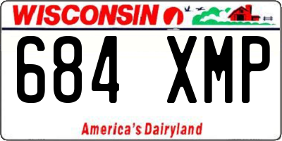 WI license plate 684XMP
