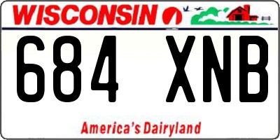 WI license plate 684XNB