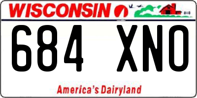 WI license plate 684XNO