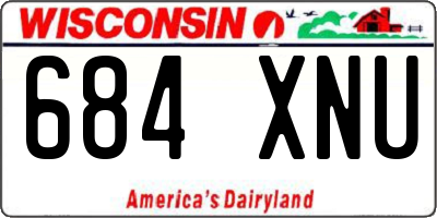 WI license plate 684XNU