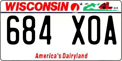 WI license plate 684XOA