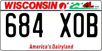 WI license plate 684XOB