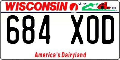 WI license plate 684XOD