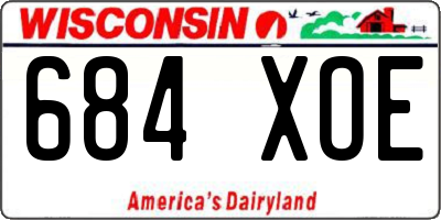 WI license plate 684XOE