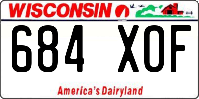WI license plate 684XOF