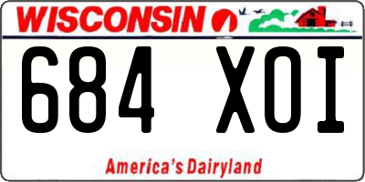 WI license plate 684XOI
