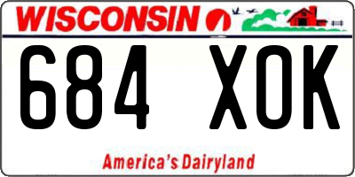 WI license plate 684XOK