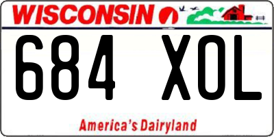 WI license plate 684XOL
