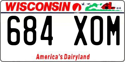WI license plate 684XOM