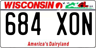WI license plate 684XON