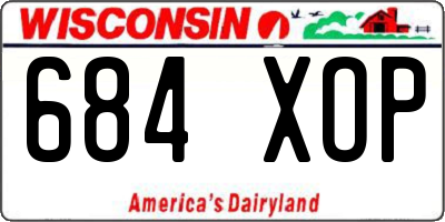 WI license plate 684XOP